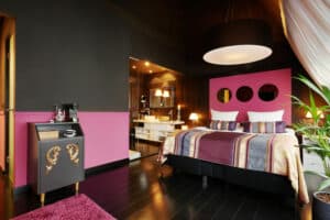 Roze zwarte luxe slaapkamer